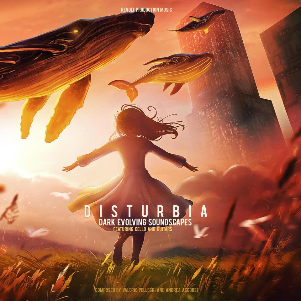 Cover art for the production music album Disturbia by Revolt Production Music.