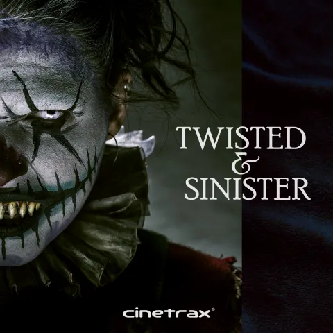 Cover art for the production music album Twisted & Sinister by Cinetrax.