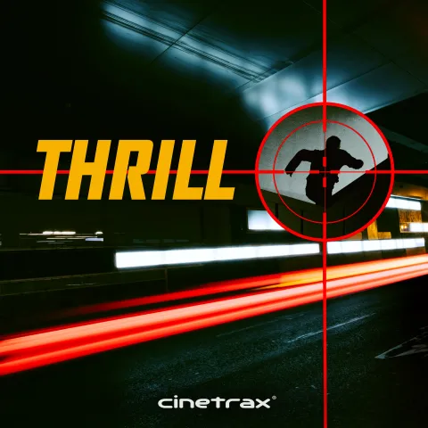 Cover art for the production music album Thrill by Cinetrax.
