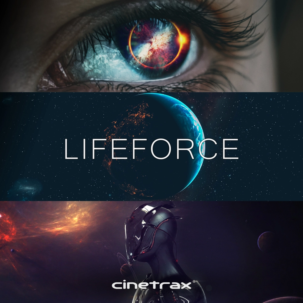 Cover art for the production music album Lifeforce by Cinetrax.